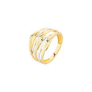 Pierścionek z białego i zółtego złota