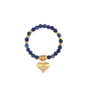 Pierścionek z kamieniami i sercem