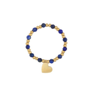 Pierścionek z lapis lazuli i sercem