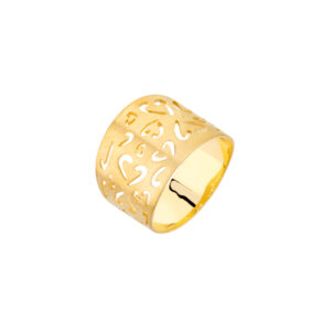 Pierścionek złoty szeroki ażurowy