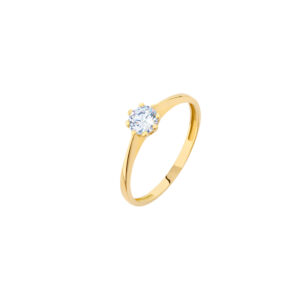 Pierścionek złoty z cyrkonią