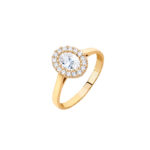Pierścionek złoty z cyrkoniami