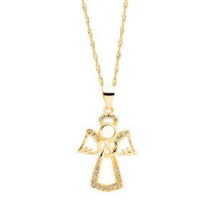 Zawieszka pozłacana aniołek z cyrkoniami