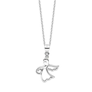 Zawieszka srebrna Anioł z z sercem