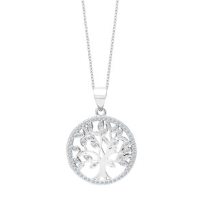 Zawieszka srebrna drzewo szczęścia z cyrkonią