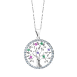 Zawieszka srebrna drzewo szczęścia z cyrkoniami