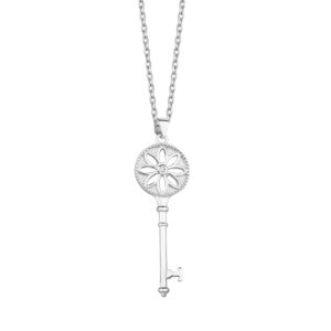 Zawieszka srebrna klucz z cyrkonią