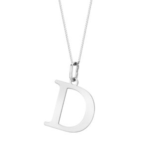 Zawieszka srebrna litera D – 2 cm