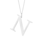 Zawieszka srebrna litera N – 3 cm