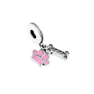 Zawieszka srebrna psia łapka- charms