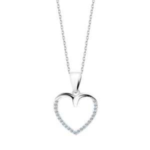 Zawieszka srebrna serce z cyrkoniami