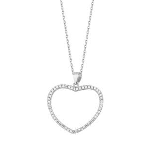 Zawieszka srebrna serce z cyrkoniami