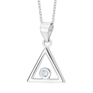 Zawieszka srebrna trójkąt z cyrkonią