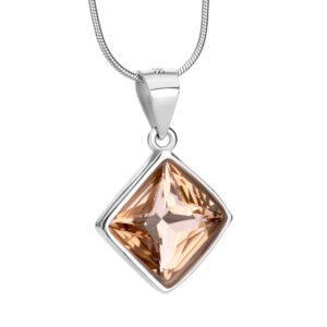 Zawieszka srebrna z brązową cyrkonią