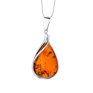 Zawieszka srebrna z brursztynem