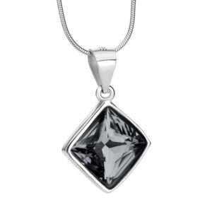 Zawieszka srebrna z czarną cyrkonią