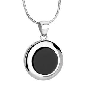 Zawieszka srebrna z czarną emalią