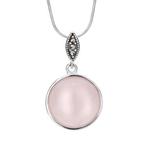 Zawieszka srebrna z kwarcem i markazytami