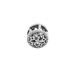 Zawieszka srebrna z kwiatem charms