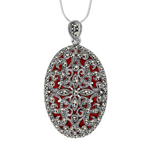 Zawieszka srebrna z markazytami