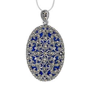 Zawieszka srebrna z markazytami