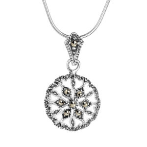 Zawieszka srebrna z markazytami