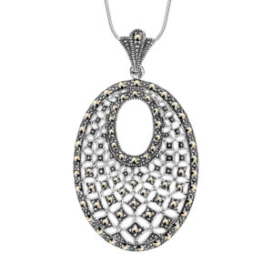 Zawieszka srebrna z markazytami