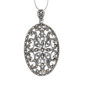 Zawieszka srebrna z markazytami