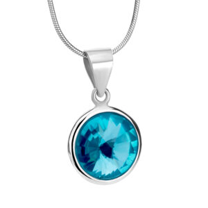 Zawieszka srebrna z niebieską cyrkonią