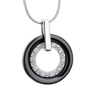 Zawieszka z ceramiki i srebra z cyrkoniami