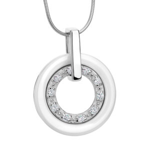 Zawieszka z ceramiki i srebra z cyrkoniami