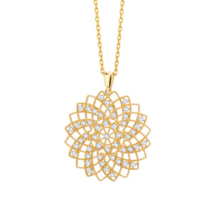 Zawieszka złota ażur z cyrkoniami