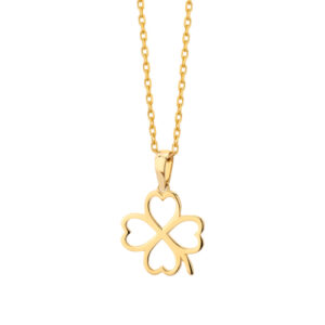 Zawieszka złota ażurowa koniczyna