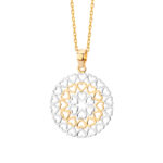 Zawieszka złota ażurowa serca z białym złotem