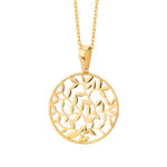 Zawieszka złota ażurowa z motywem roślinnym