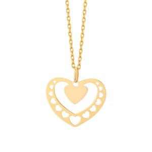 Zawieszka złota ażurowe serce
