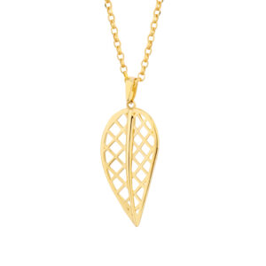 Zawieszka złota ażurowy liść