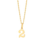 Zawieszka złota cyfra 2 – 1 cm