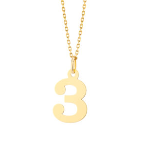 Zawieszka złota cyfra 3 – 2 cm