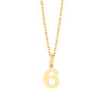 Zawieszka złota cyfra 6 – 1 cm