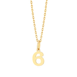 Zawieszka złota cyfra 6 – 1 cm