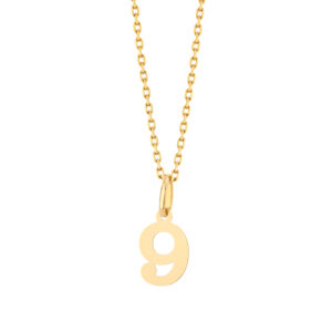 Zawieszka złota cyfra 9 – 1 cm
