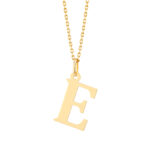 Zawieszka złota litera E – 2 cm