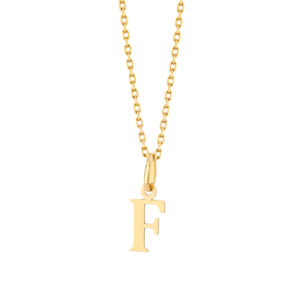 Zawieszka złota litera F – 1 cm