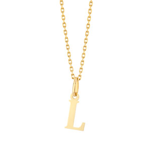 Zawieszka złota litera L – 1 cm