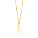 Zawieszka złota litera Ł – 1 cm