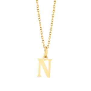 Zawieszka złota litera N – 1 cm