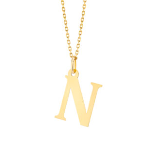 Zawieszka złota litera N – 2 cm