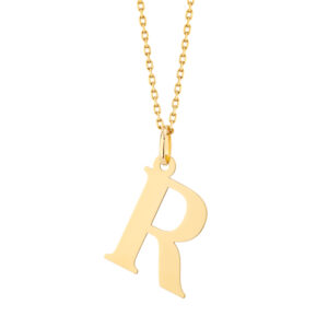 Zawieszka złota litera R – 2 cm