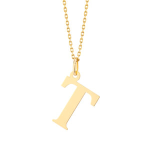 Zawieszka złota litera T – 2 cm